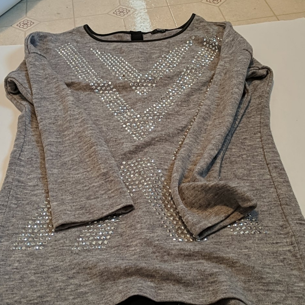 Gray and black with sequin type studs tunic